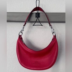 Coach Aria Shoulder Bag Purse Bright Poppy Red